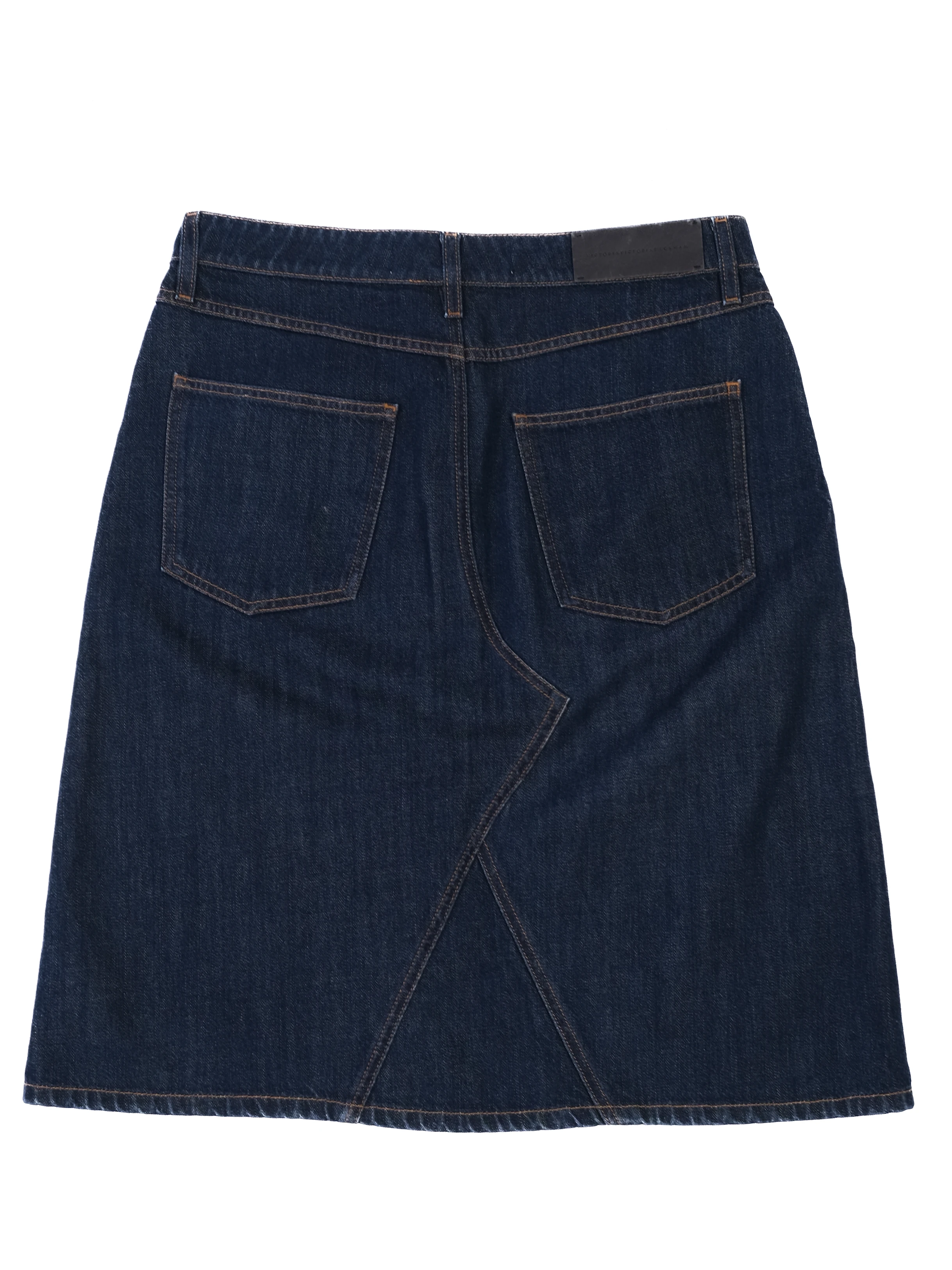 Victoria Bekcham Blue Cotton Pencil Skirt — 3