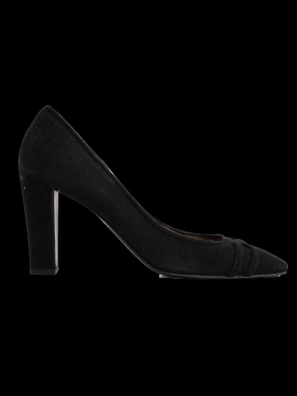 Hermes Black Genuine suede Mid Heel Pumps — 1