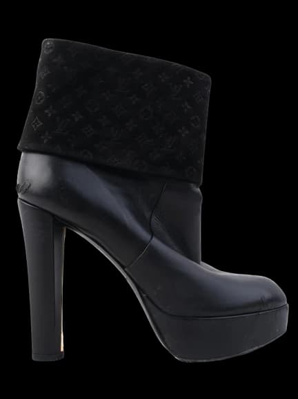Louis Vuitton Black Leather Boots