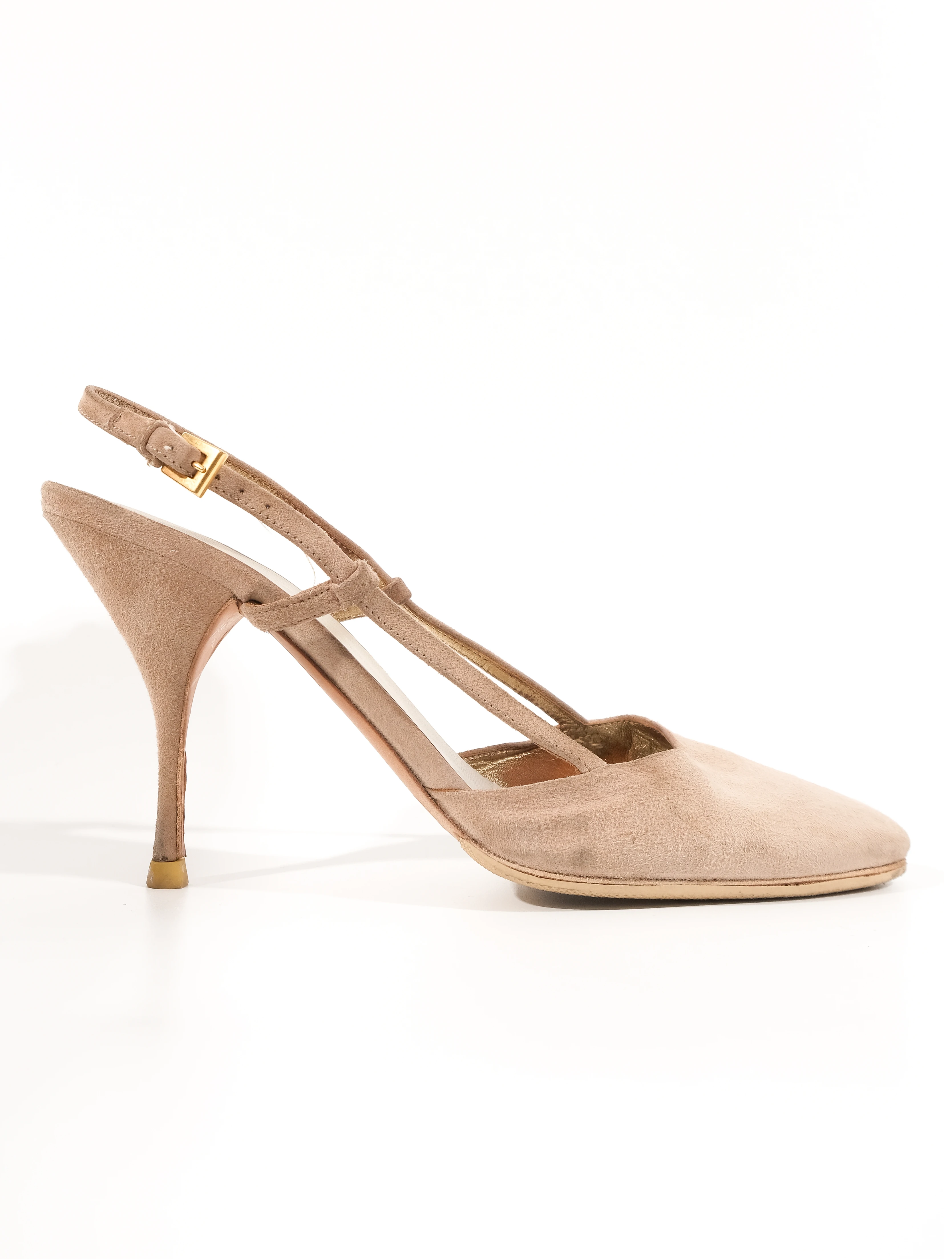 Prada Gray Leather Pumps — 2