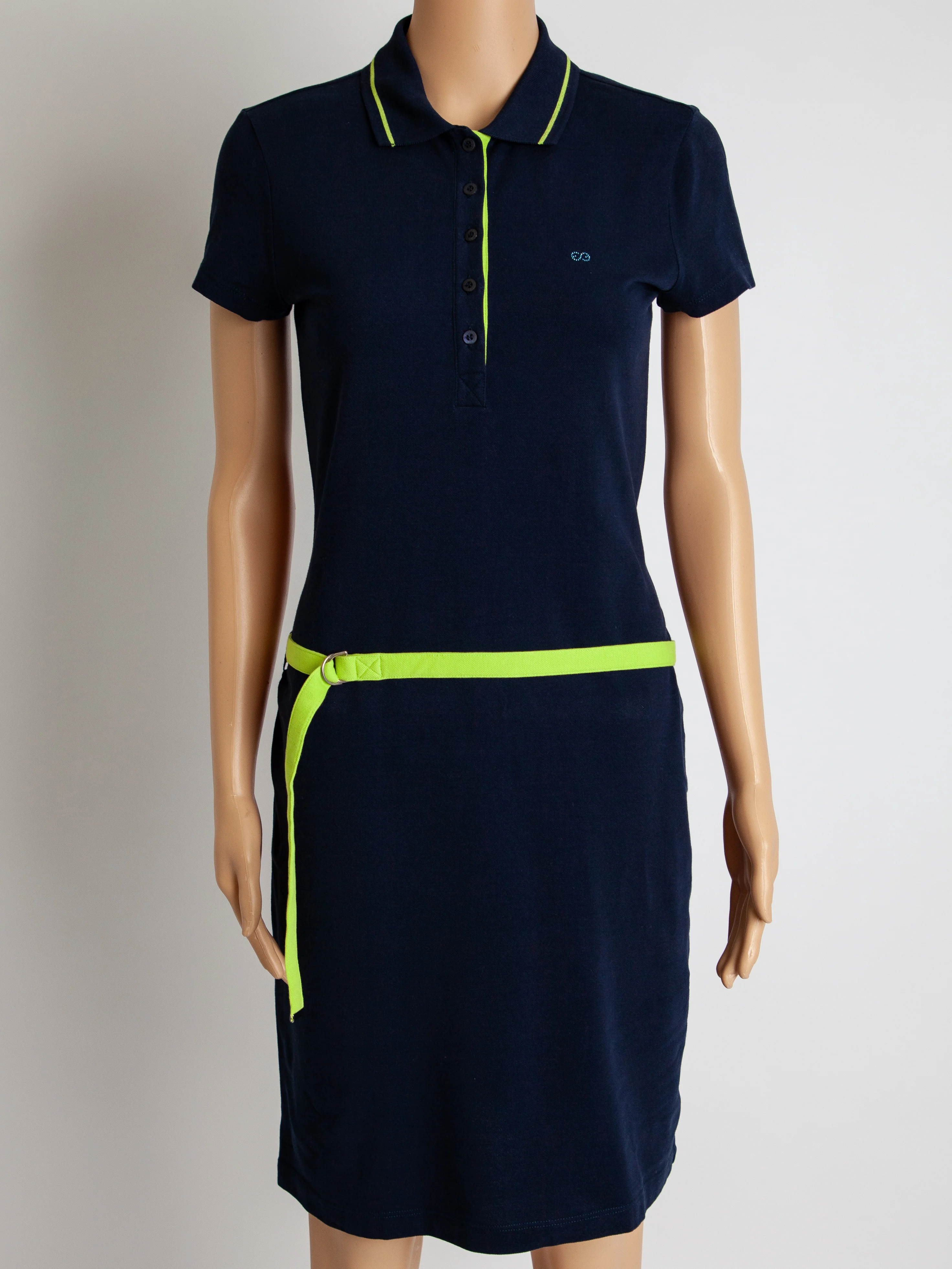 Escada Blue Cotton Casual Dress — 3