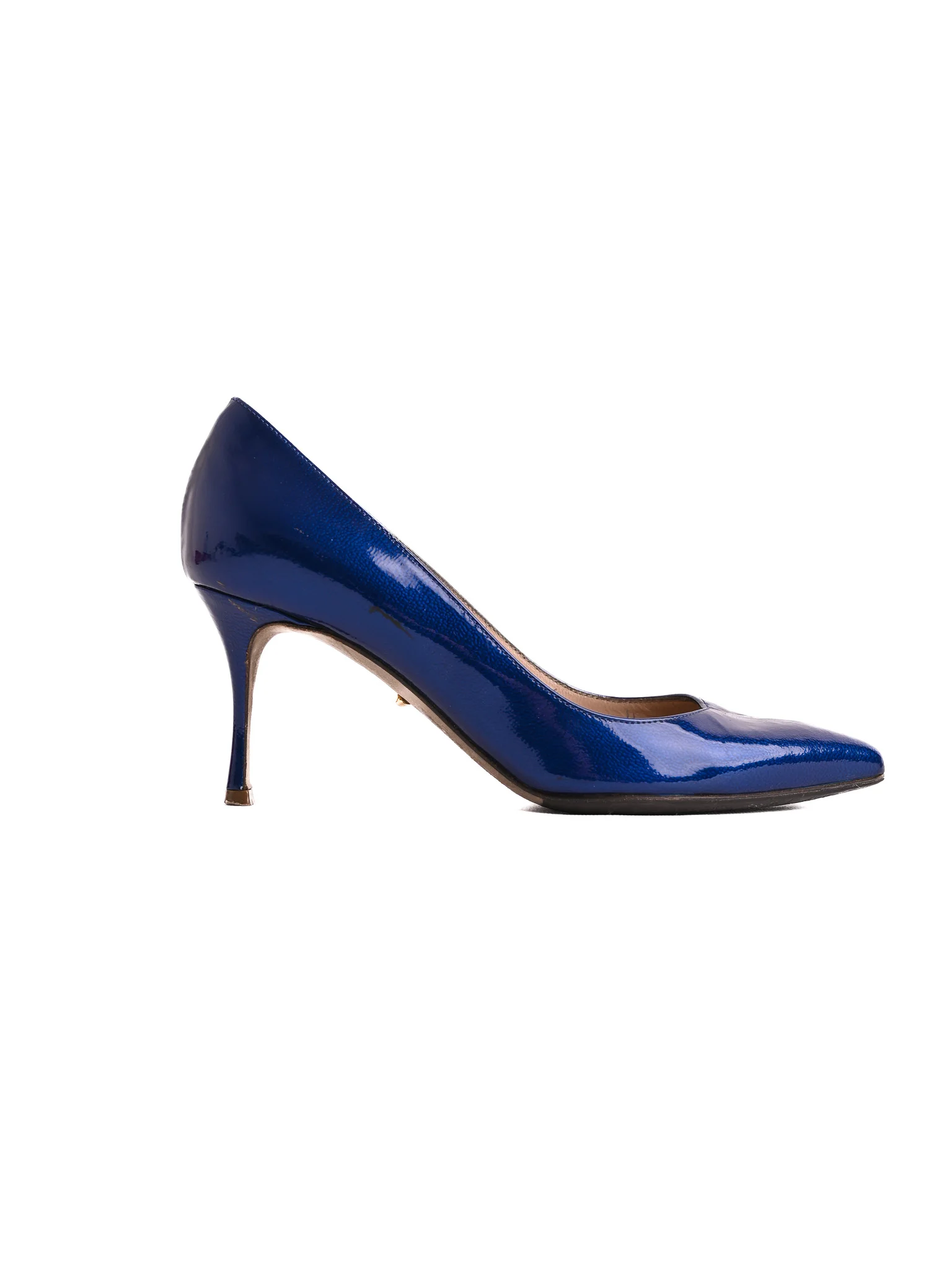 Sergio Rossi Blue Leather Low Heel Pumps — 3