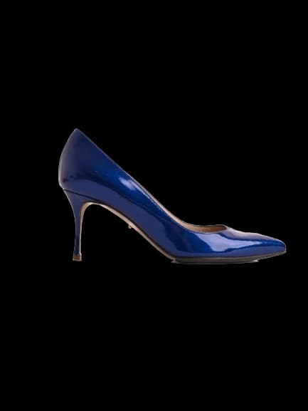 Sergio Rossi Blue Leather Low Heel Pumps — photo 1