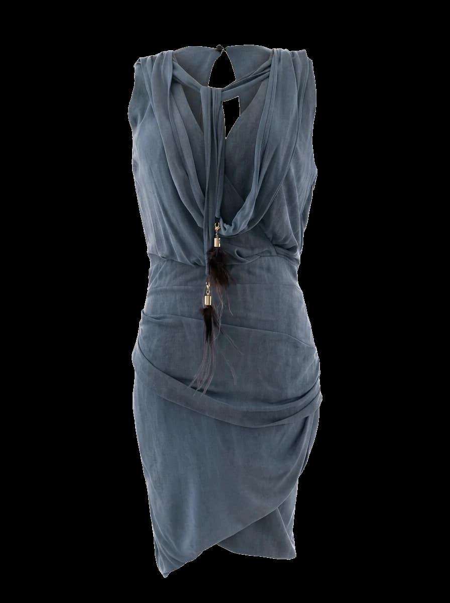Elisabetta Franchi Blue Viscose Cocktail Dress