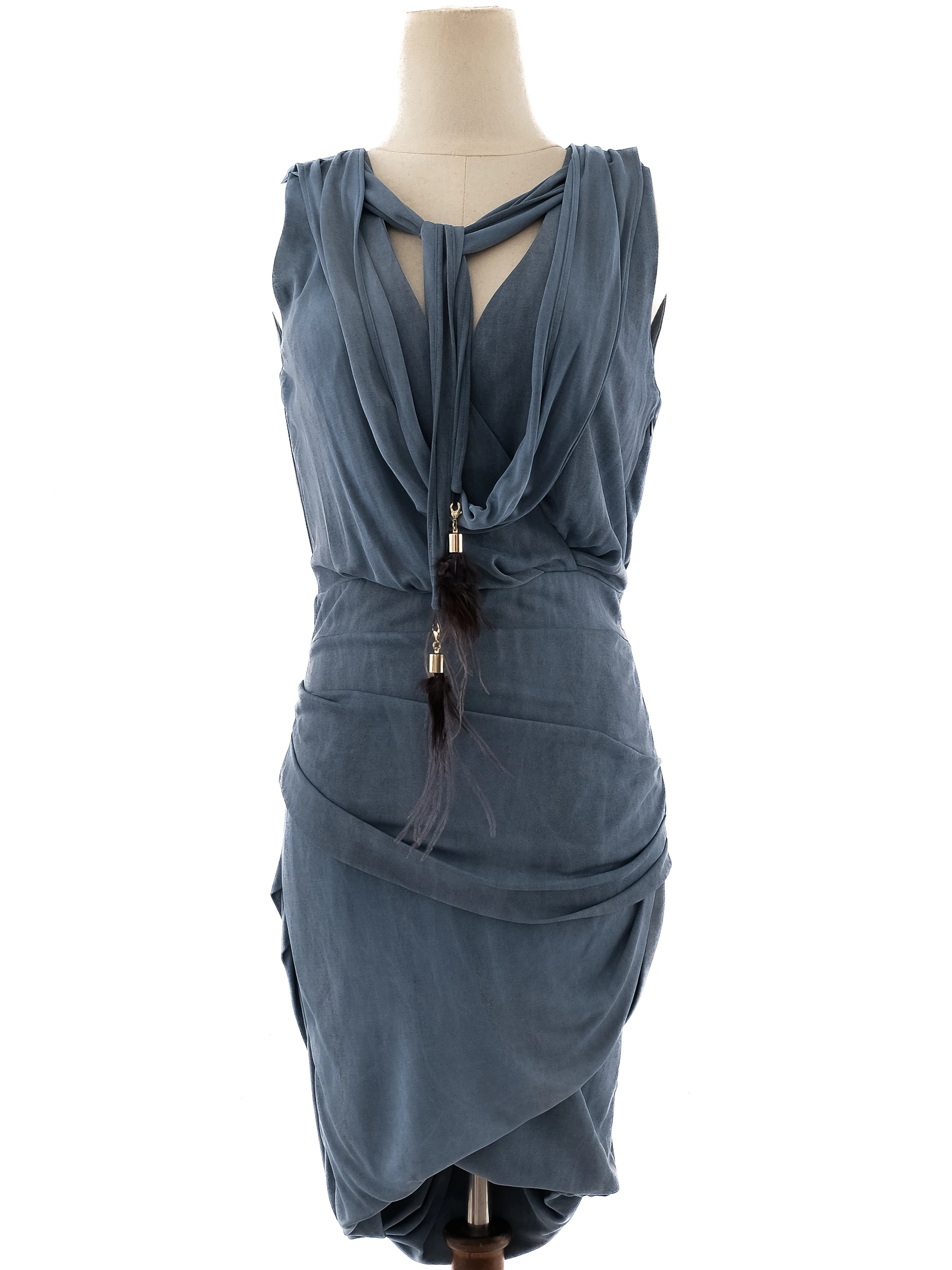 Elisabetta Franchi Blue Viscose Cocktail Dress — 3
