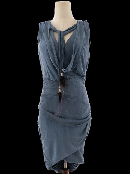 Elisabetta Franchi Blue Viscose Cocktail Dress — 2