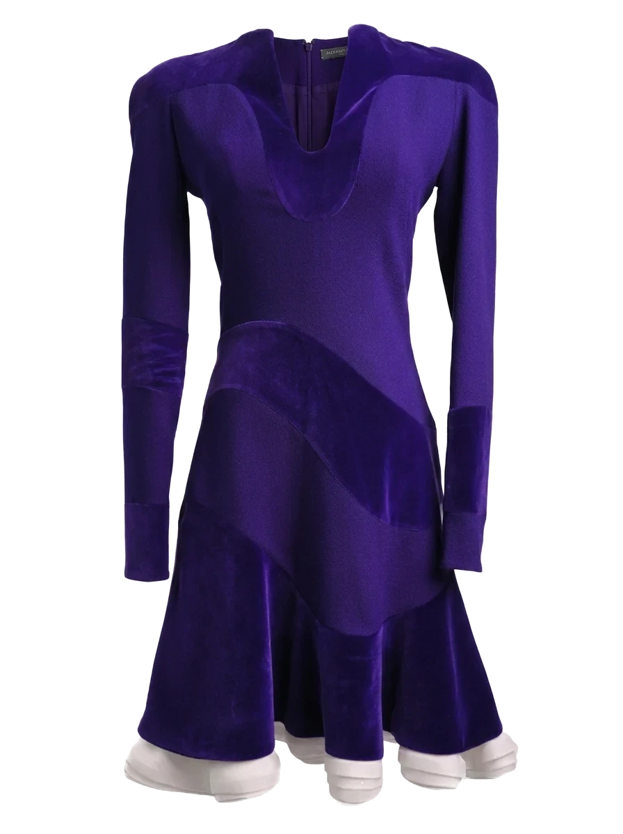Alexander McQueen Purple Cotton Evening Gown — 1