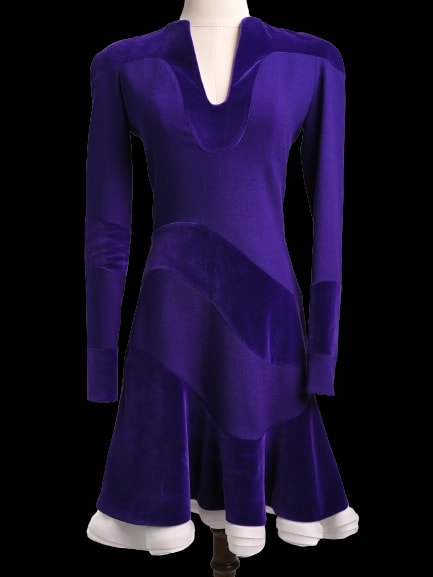 Alexander McQueen Purple Cotton Evening Gown — 2
