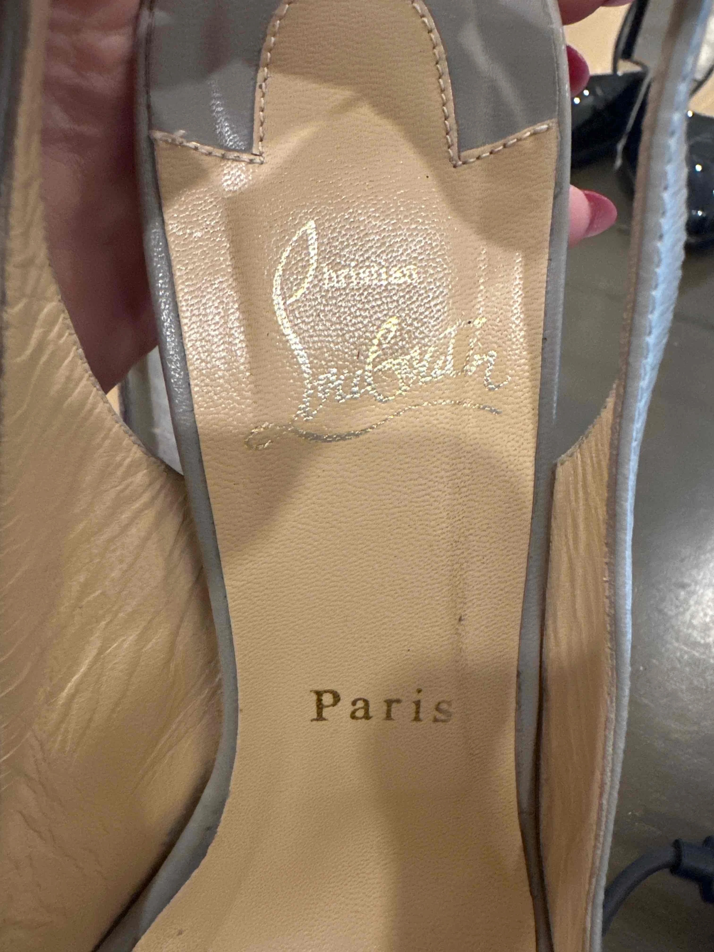 Christian Louboutin Gray Leather Sandals — 2