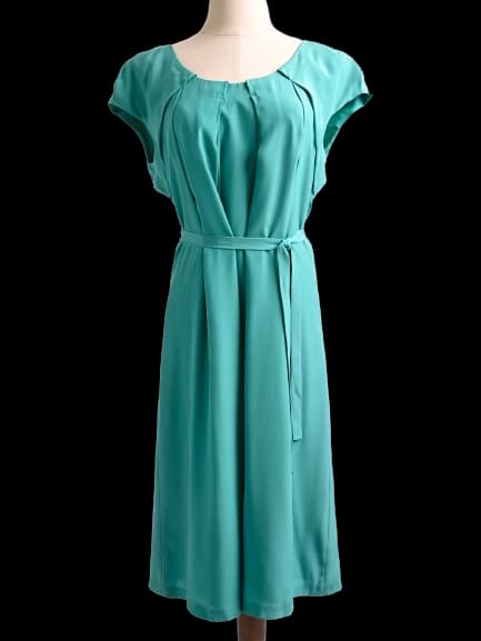 Cacharel Laurel Blue Silk Sleeveless Dress