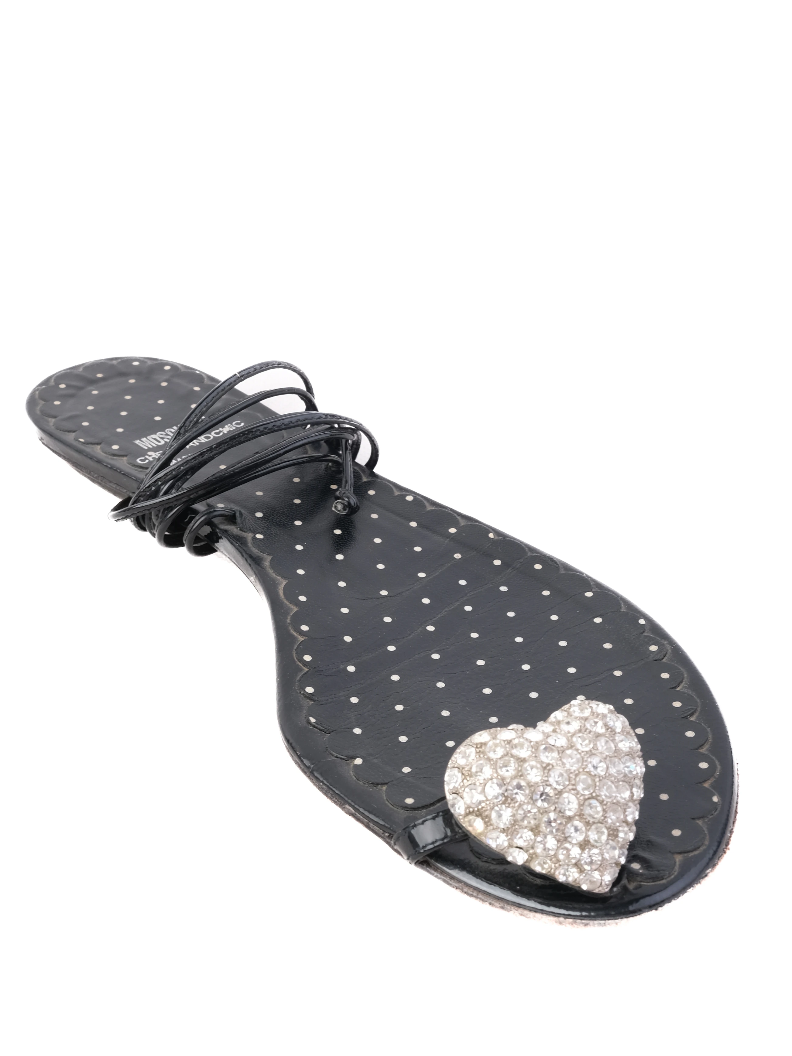 Moschino Black Leather Slides — 3