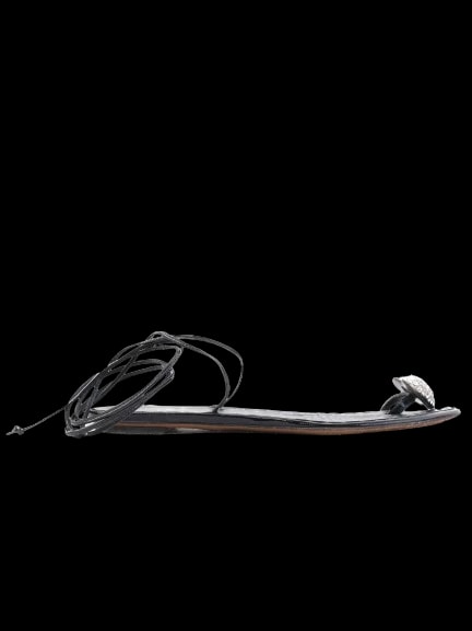 Moschino Black Leather Slides — 1