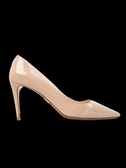 Prada White Leather Mid Heel Pumps — photo 1