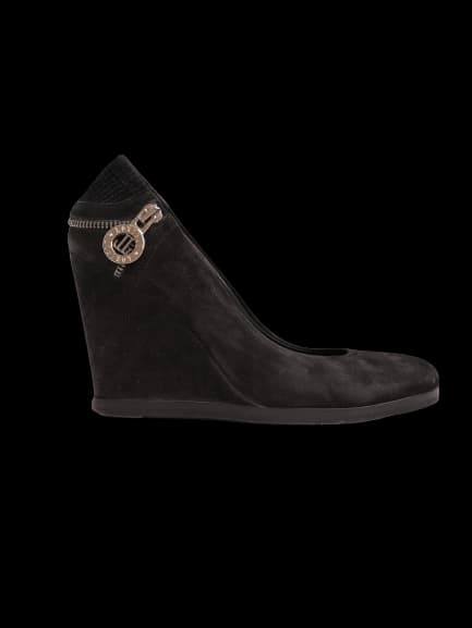 Easy by Loriblu Black Genuine suede Platform Sandals