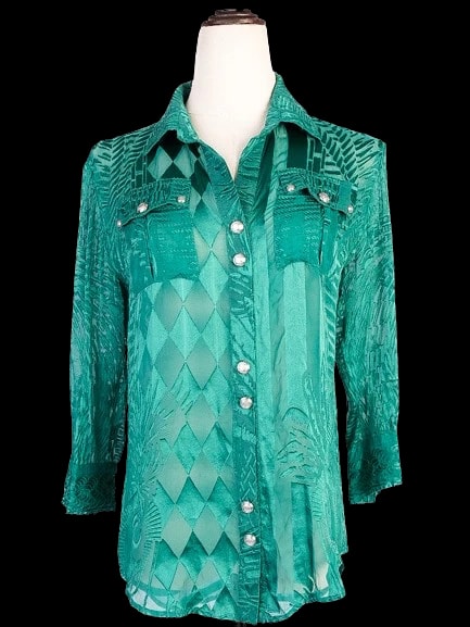 Balmain Green Viscose Blouse — 2