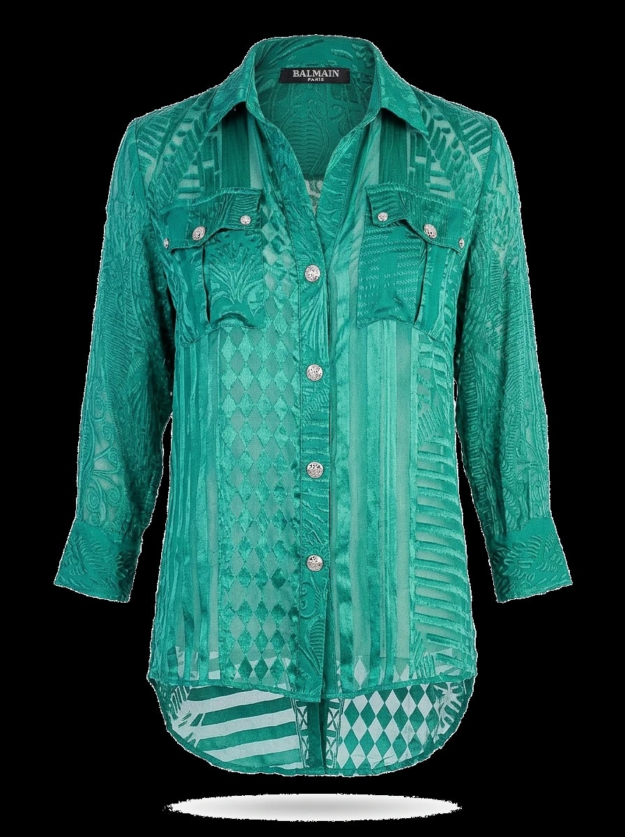 Balmain Green Viscose Blouse — 1