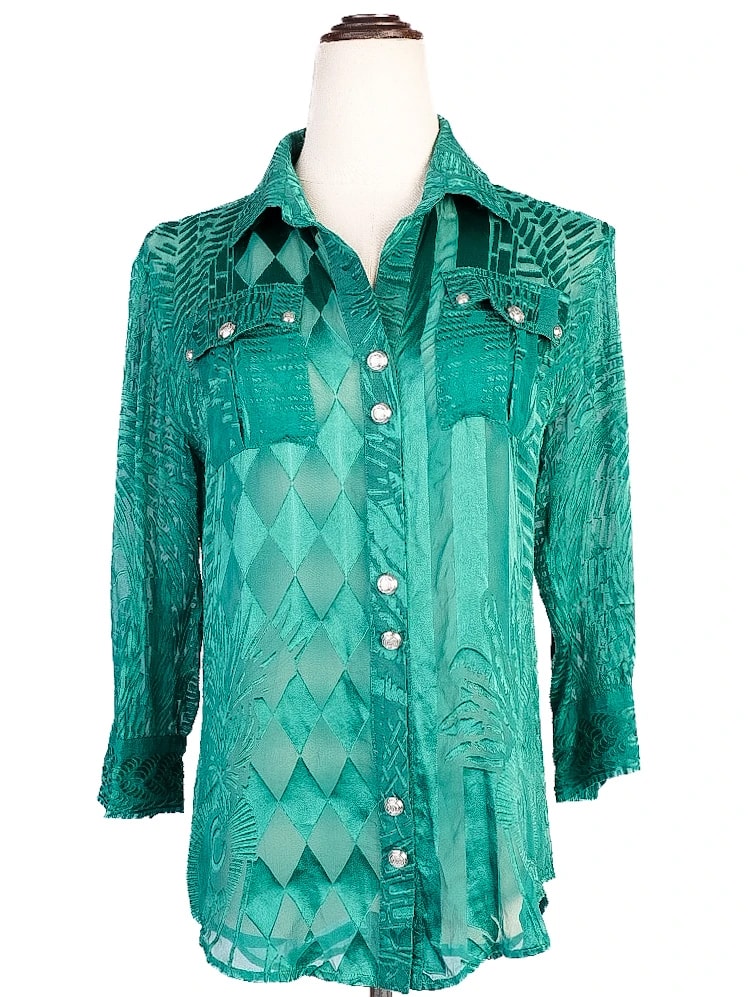 Balmain Green Viscose Blouse — 3