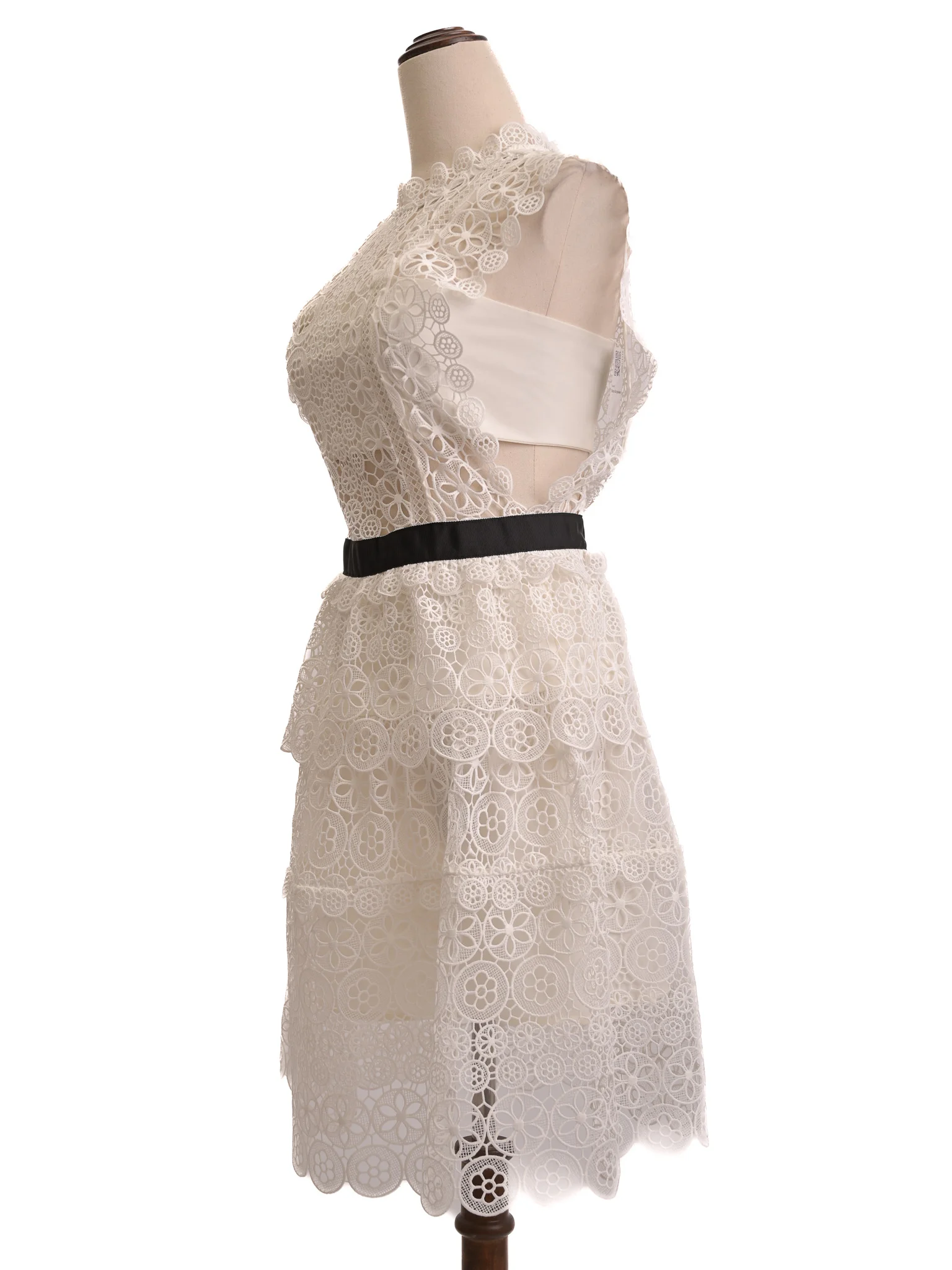 Rosalind White Cotton Sleeveless Dress — 2