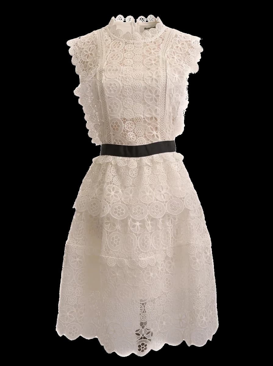 Rosalind White Cotton Sleeveless Dress — photo 1