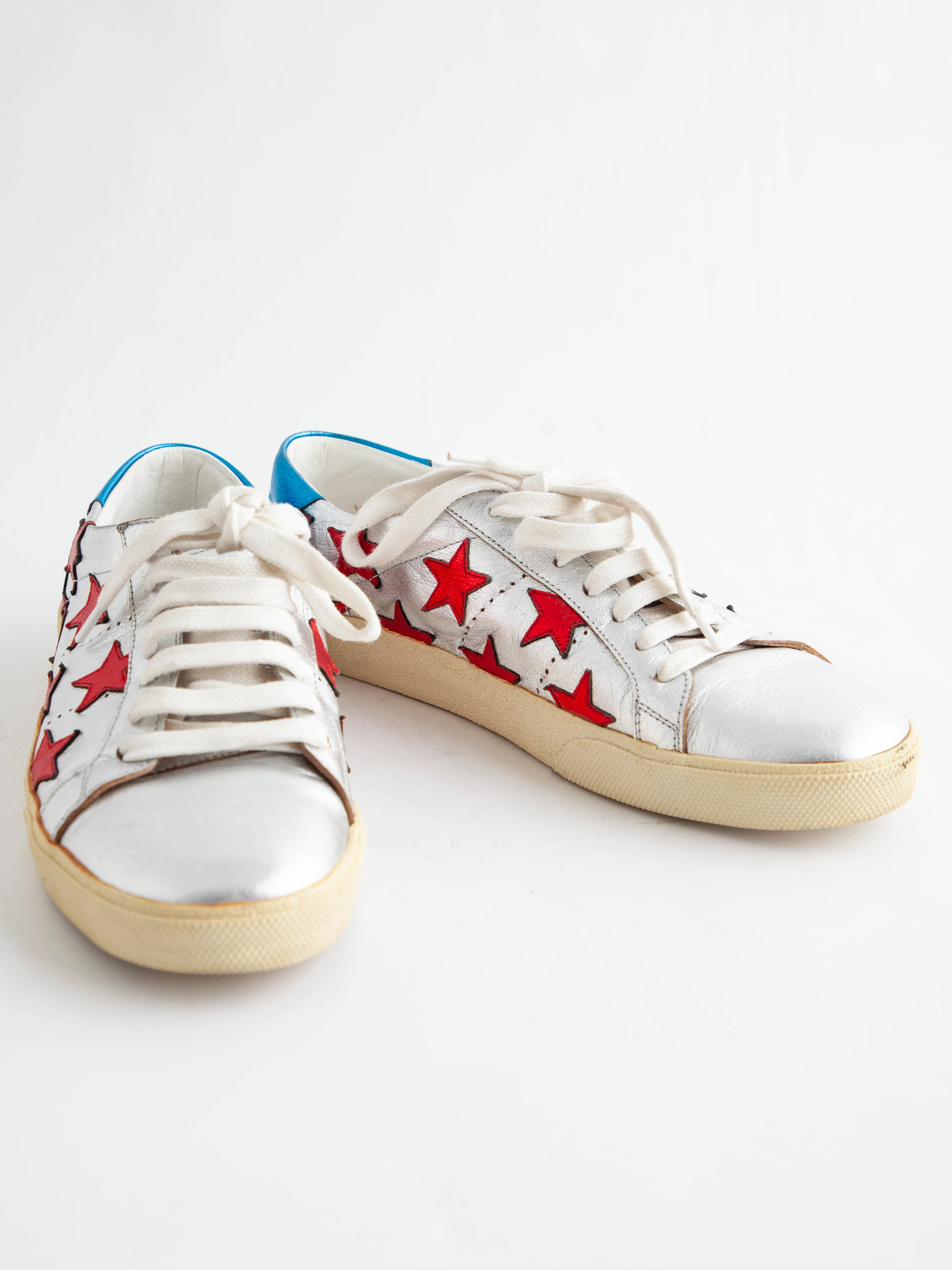 Saint Laurent Leather Canvas Sneakers — 3