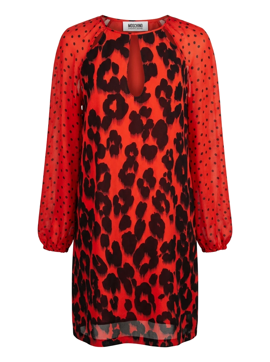 Moschino Red Polyester Long Sleeve Dress — 1