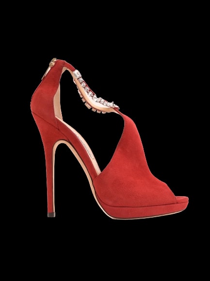 Jimmy Choo Red Genuine suede High Heel Sandals — 1