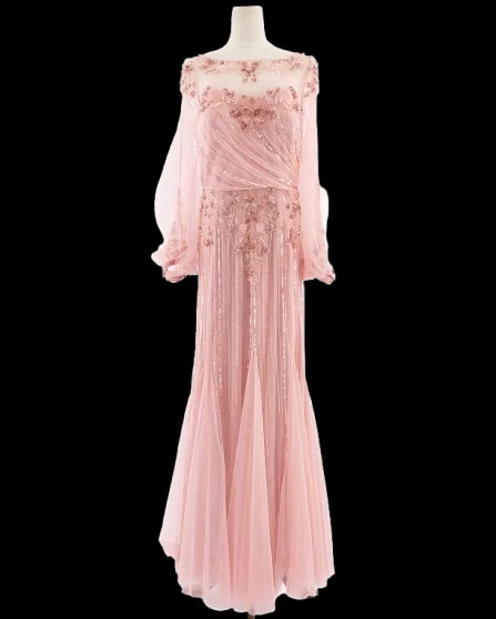 Pronovias Pink Polyester Evening Gown — 2