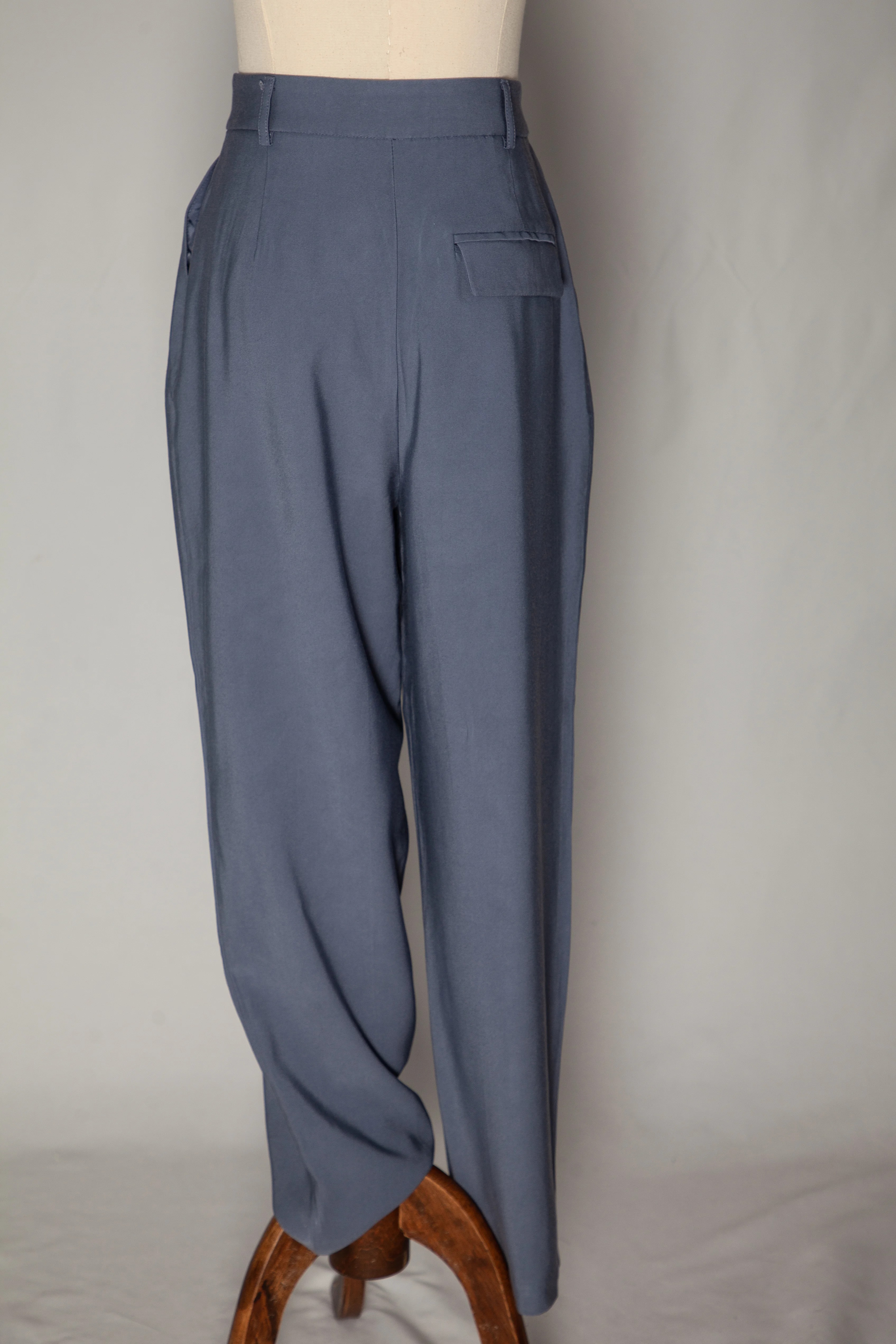 Topshop Blue Viscose Casual Trousers — 3