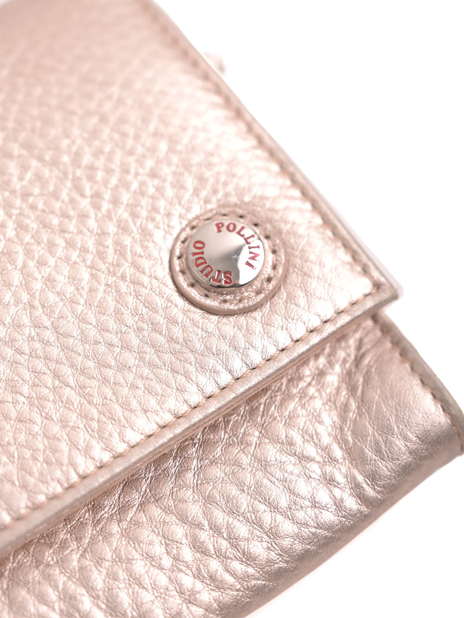 Pollini White Leather Evening Bag — 3