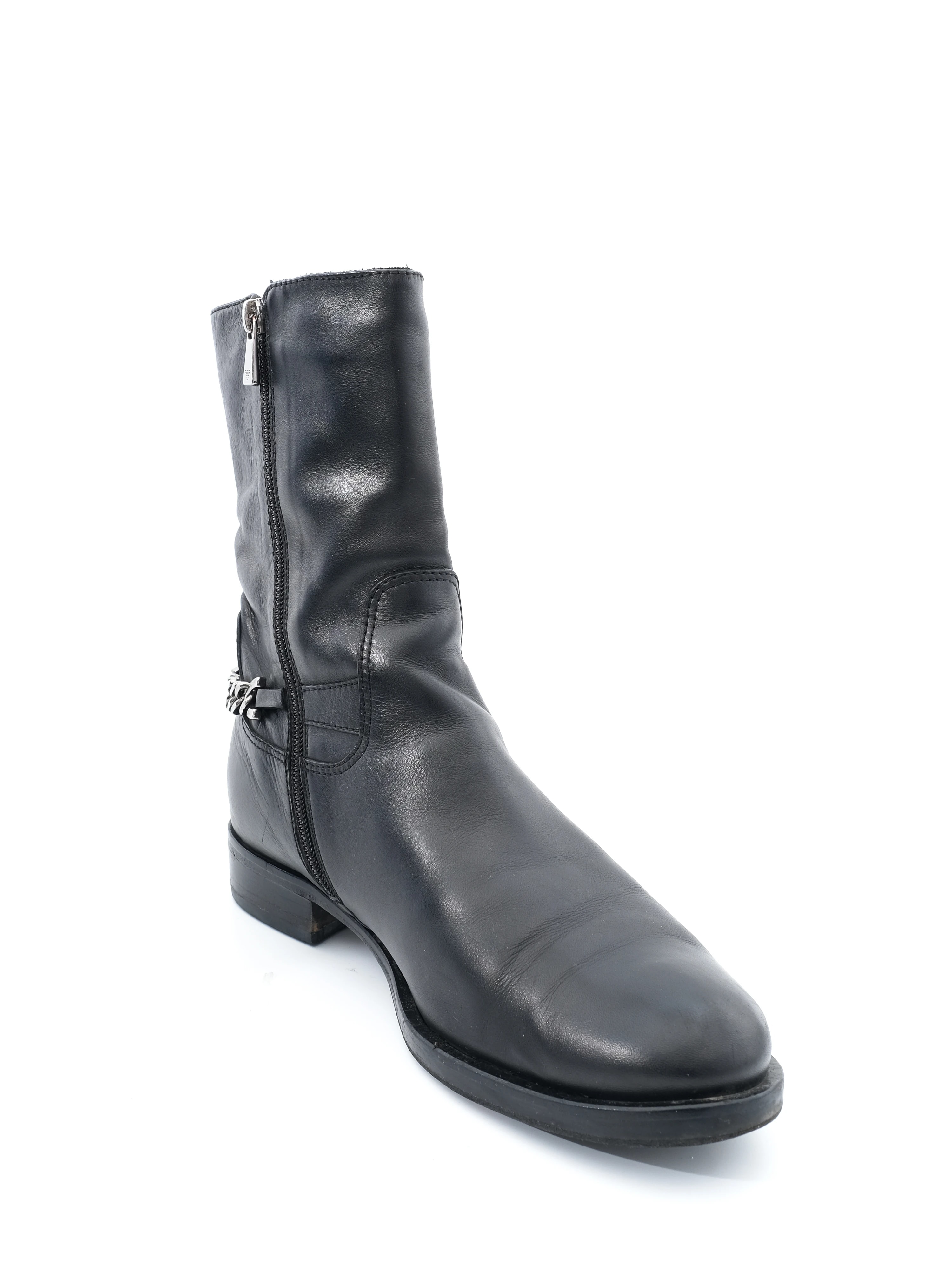 Emporio Armani Black Leather Ankle Boots — 2