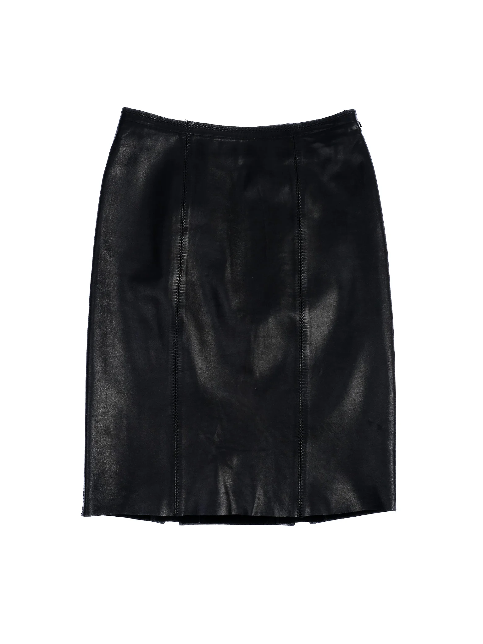 Balmain Black Leather Skirt — 2