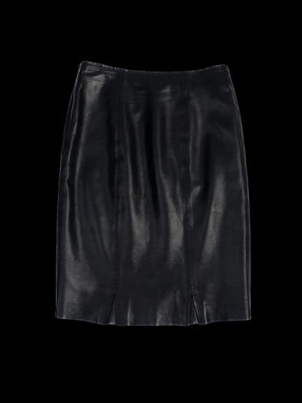 Balmain Black Leather Skirt — photo 1