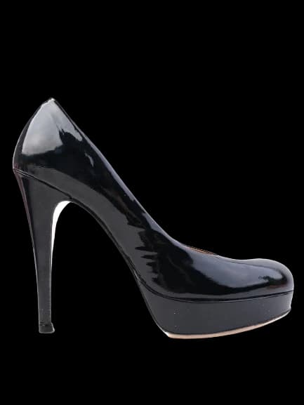 Osvaldo Rossi Black Leather Pumps