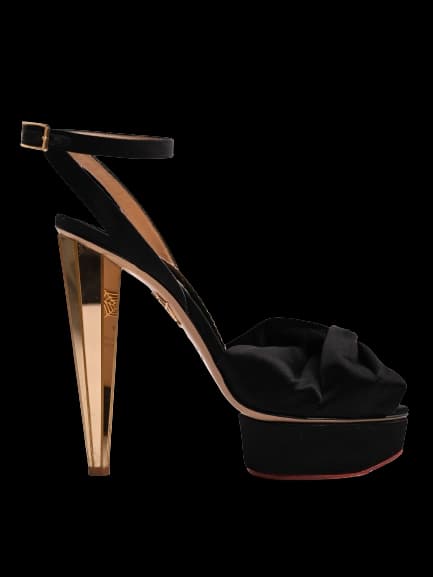 Charlotte Olympia Black Leather High Heel Pumps