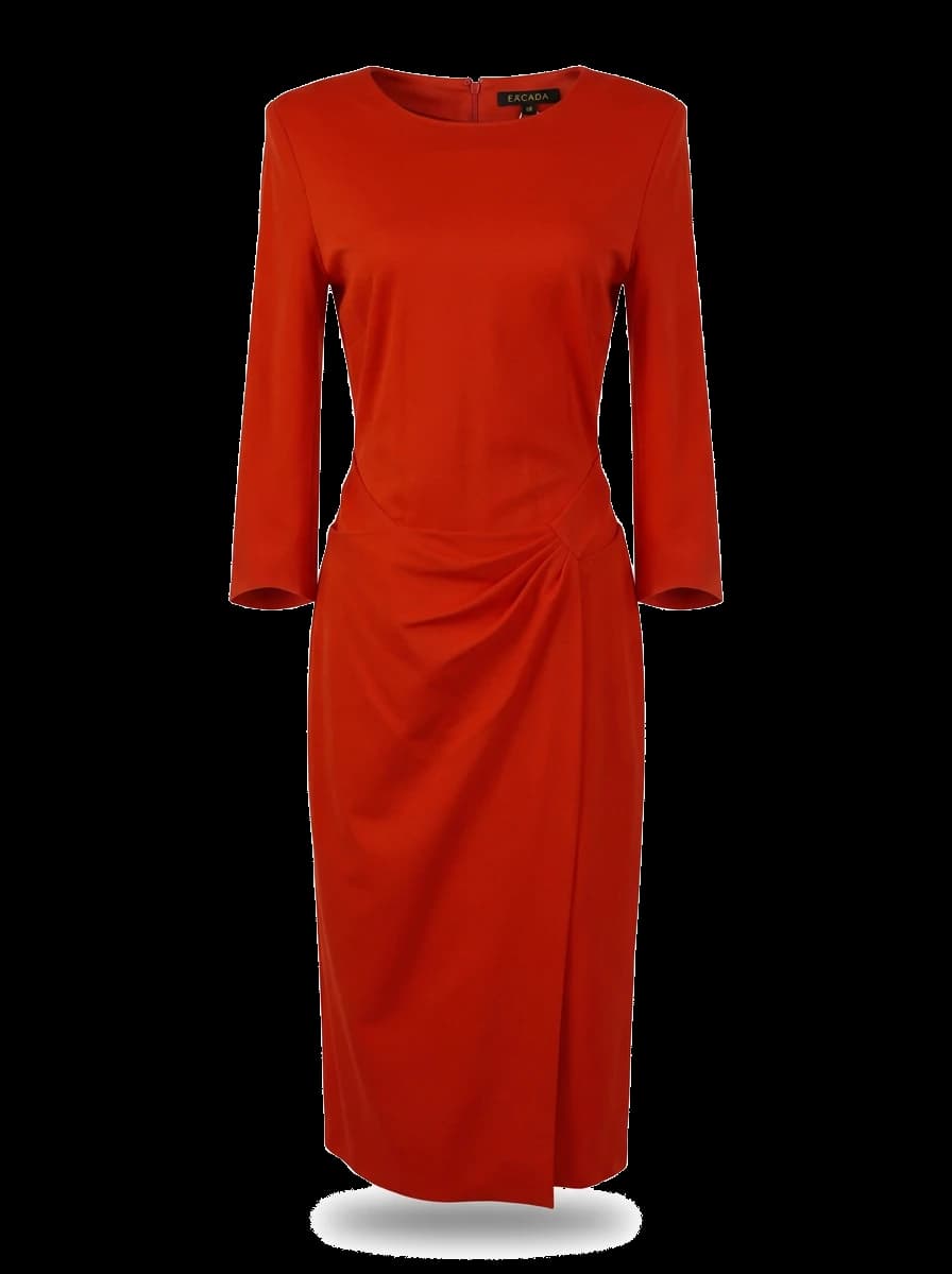 Escada Red Viscose Maxi Dress — photo 1