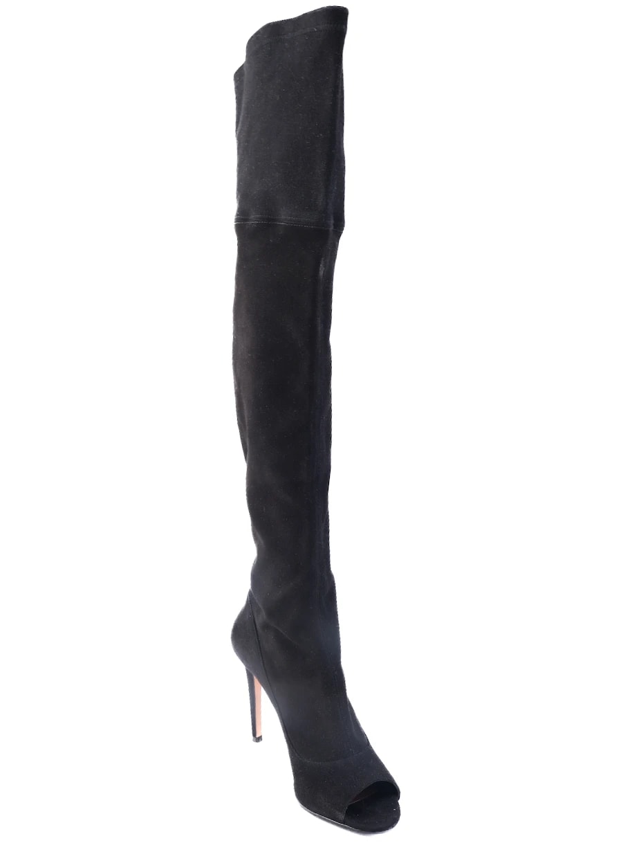 Designer Black Leather Boots — 2