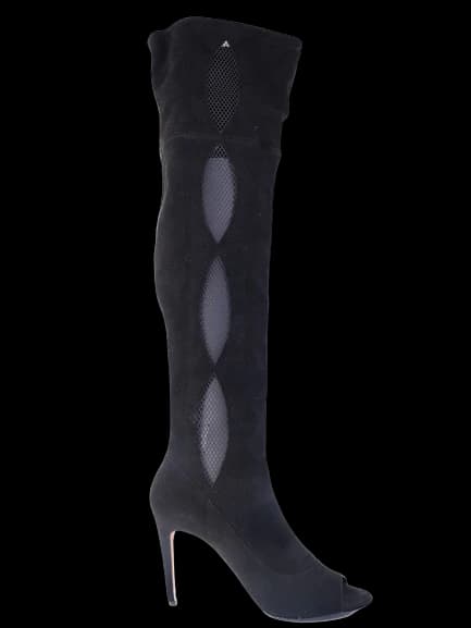 Designer Black Leather Boots