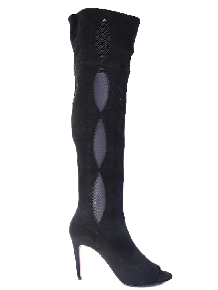 Designer Black Leather Boots — 3