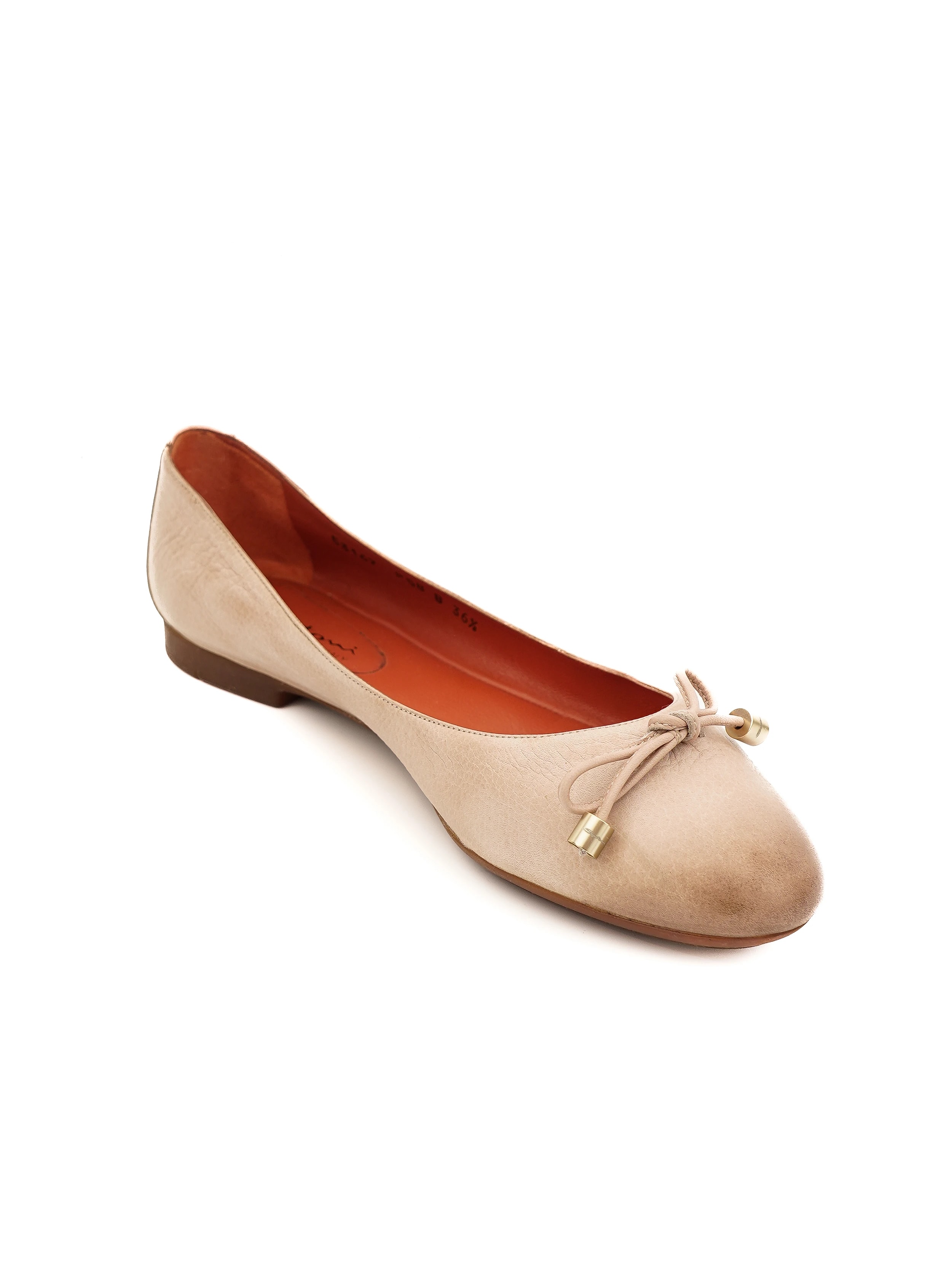 Santoni Pink Leather Ballet Flats — 3