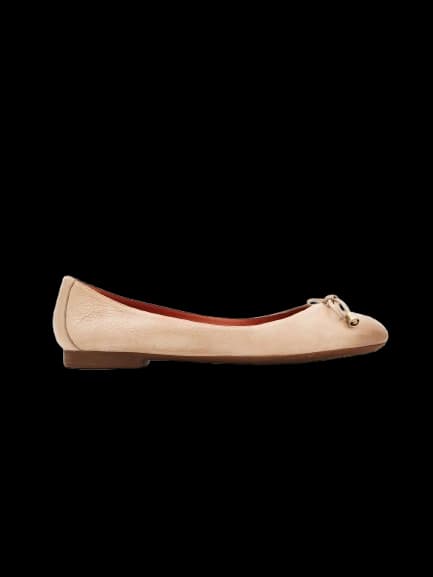Santoni Pink Leather Ballet Flats