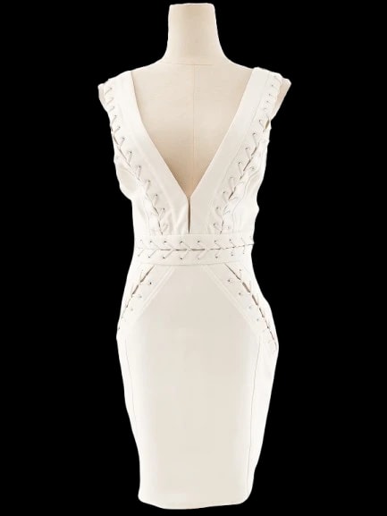 Elisabetta Franchi White Modal Cocktail Dress — 2