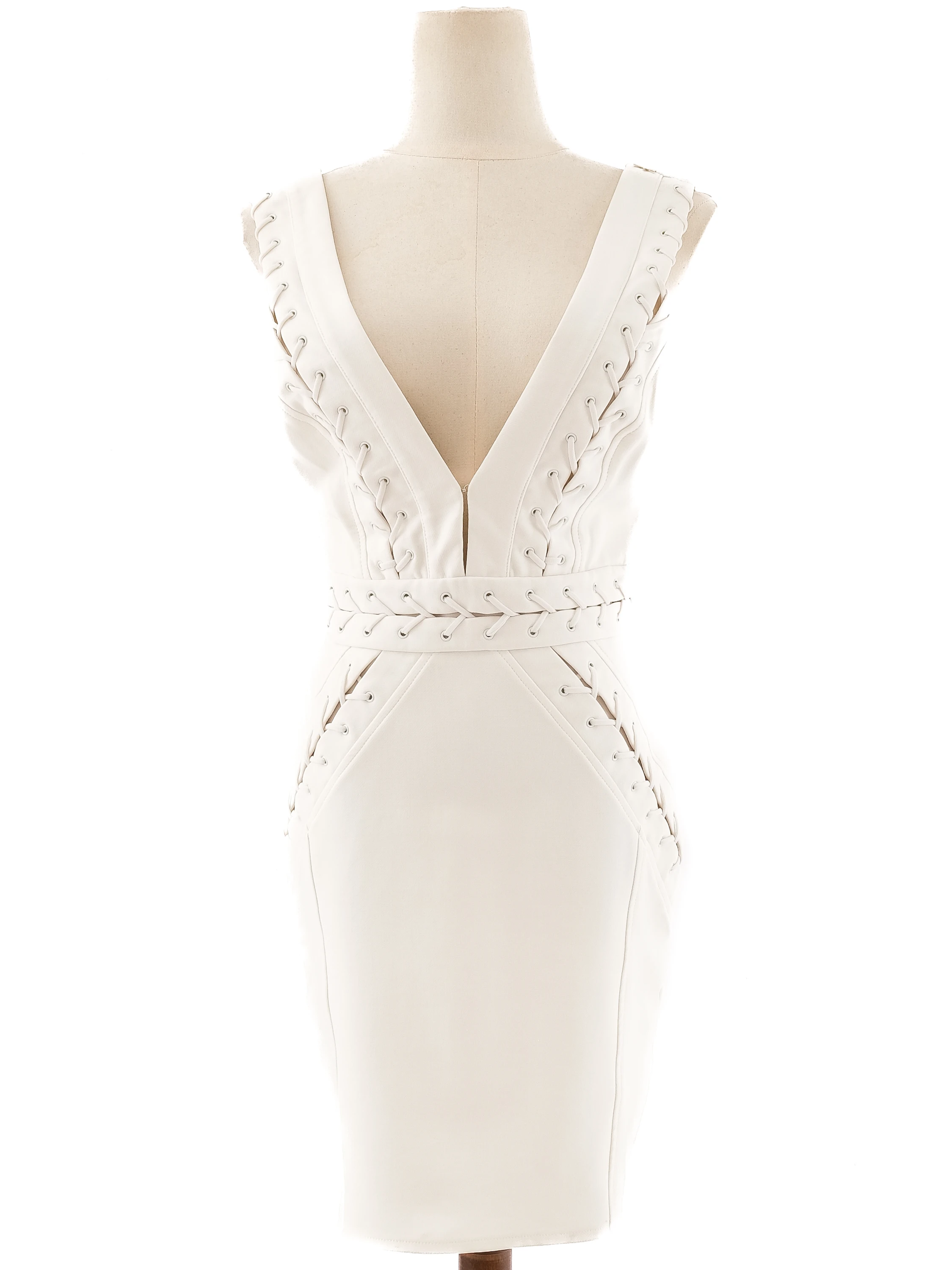 Elisabetta Franchi White Modal Cocktail Dress — 3