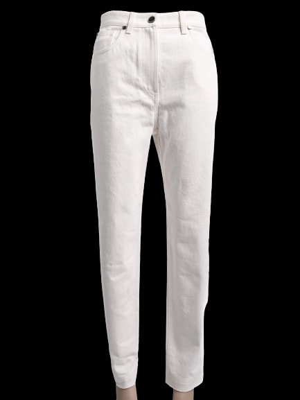 Fendi White Cotton Casual Trousers — 1