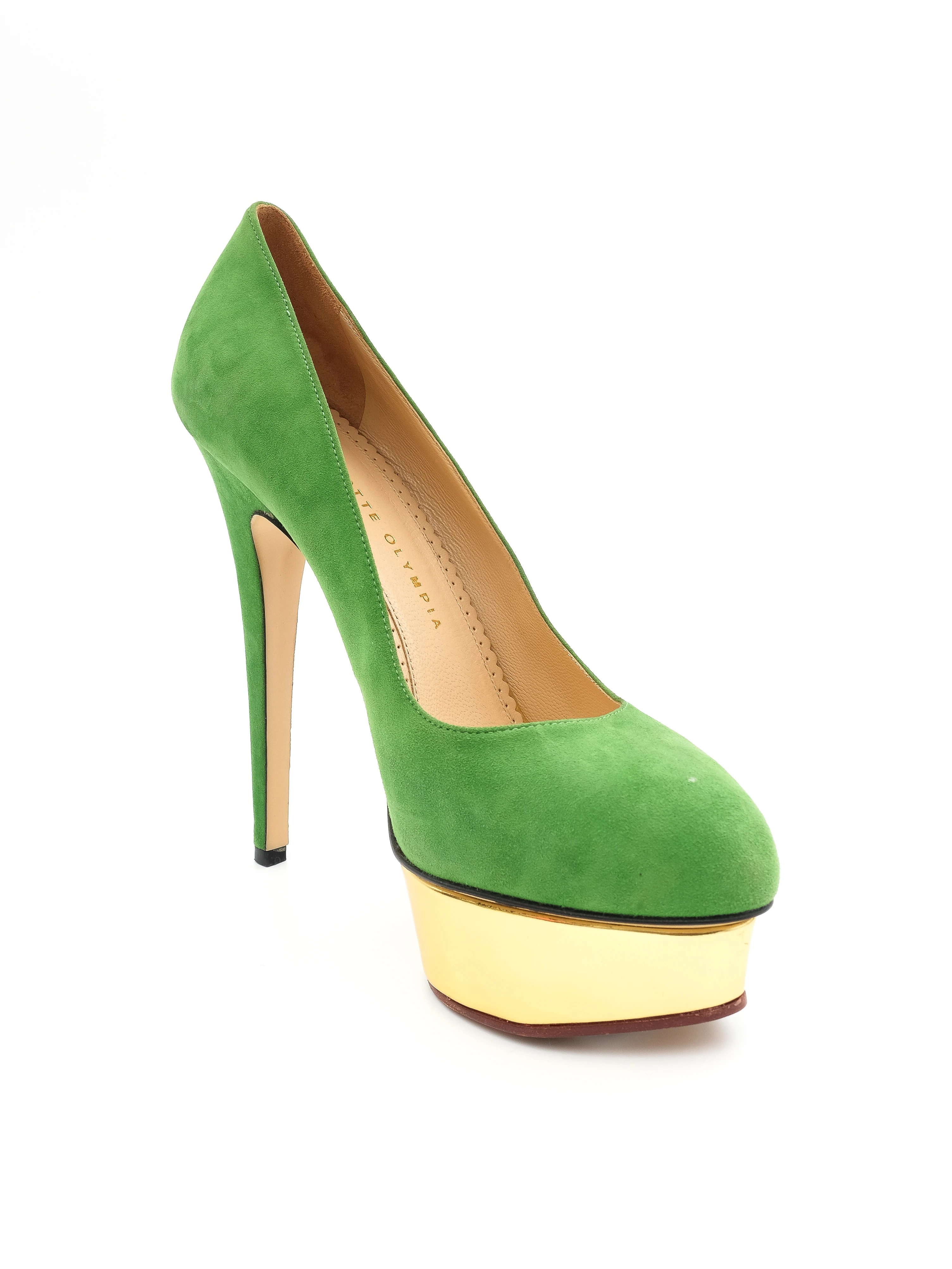 Charlotte Olympia Green Leather Pumps — 2