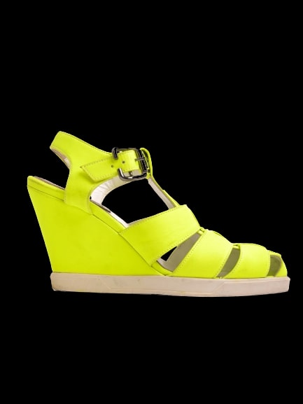 Judari Green Leather High Heel Sandals — 1