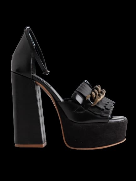 UnLace Black Leather High Heel Pumps