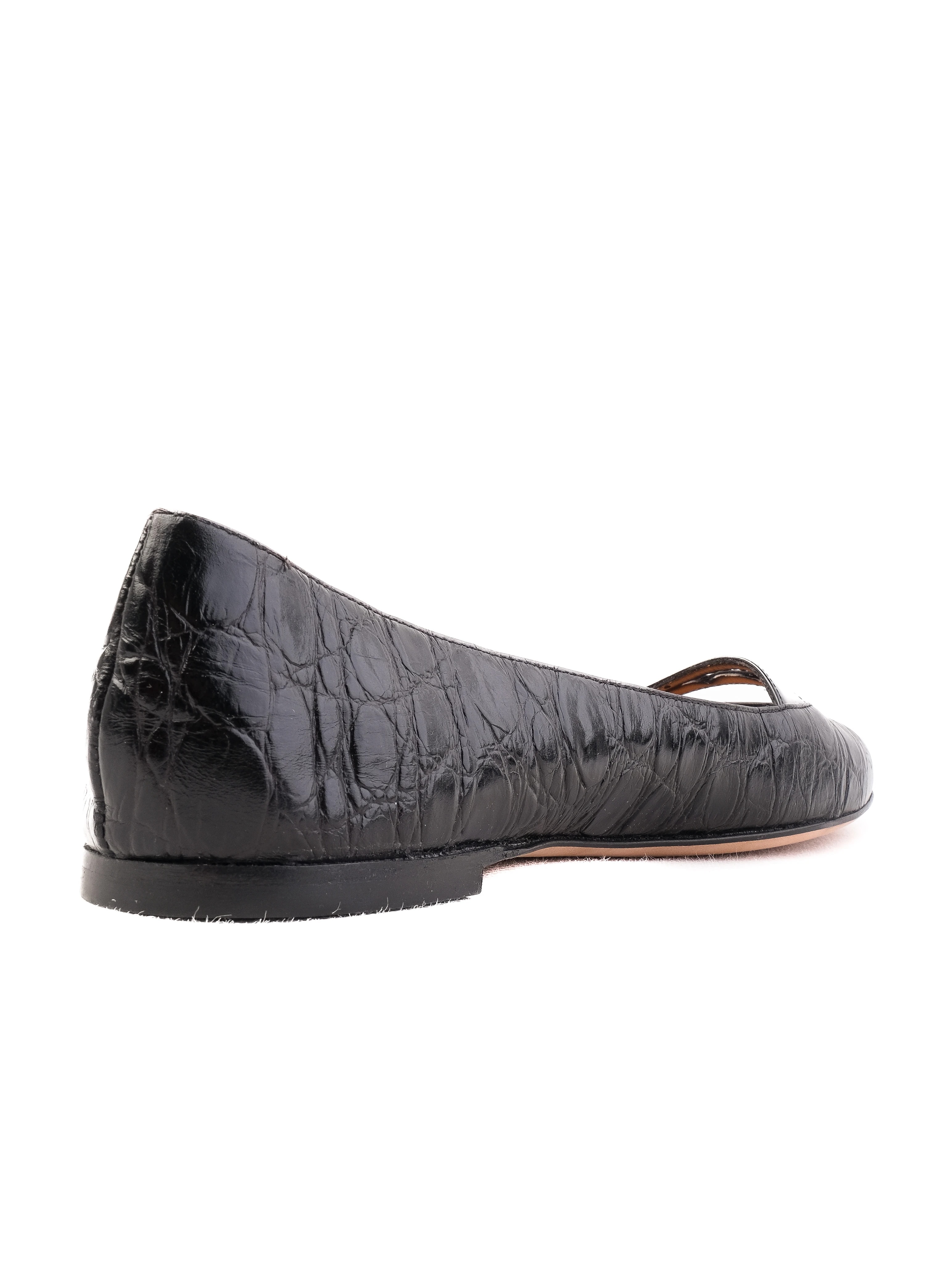 Vicini Black Leather Ballet Flats — 2