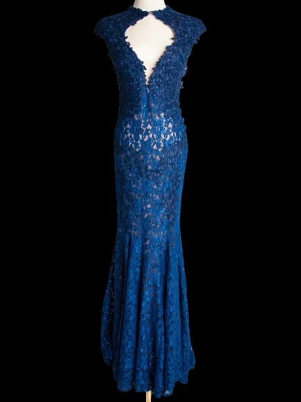 Jovani Blue Polyester Evening Gown