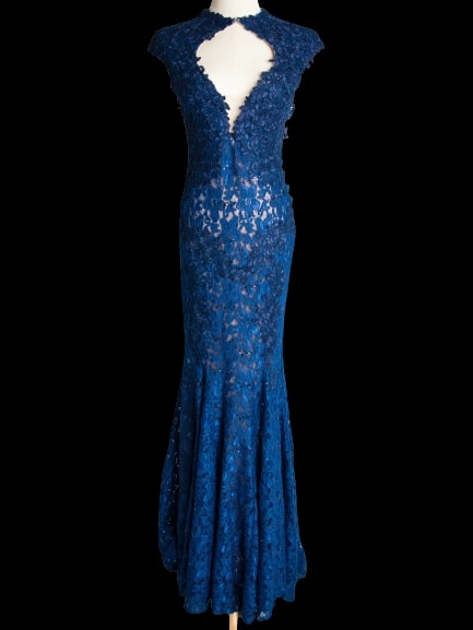 Jovani Blue Polyester Evening Gown — 1