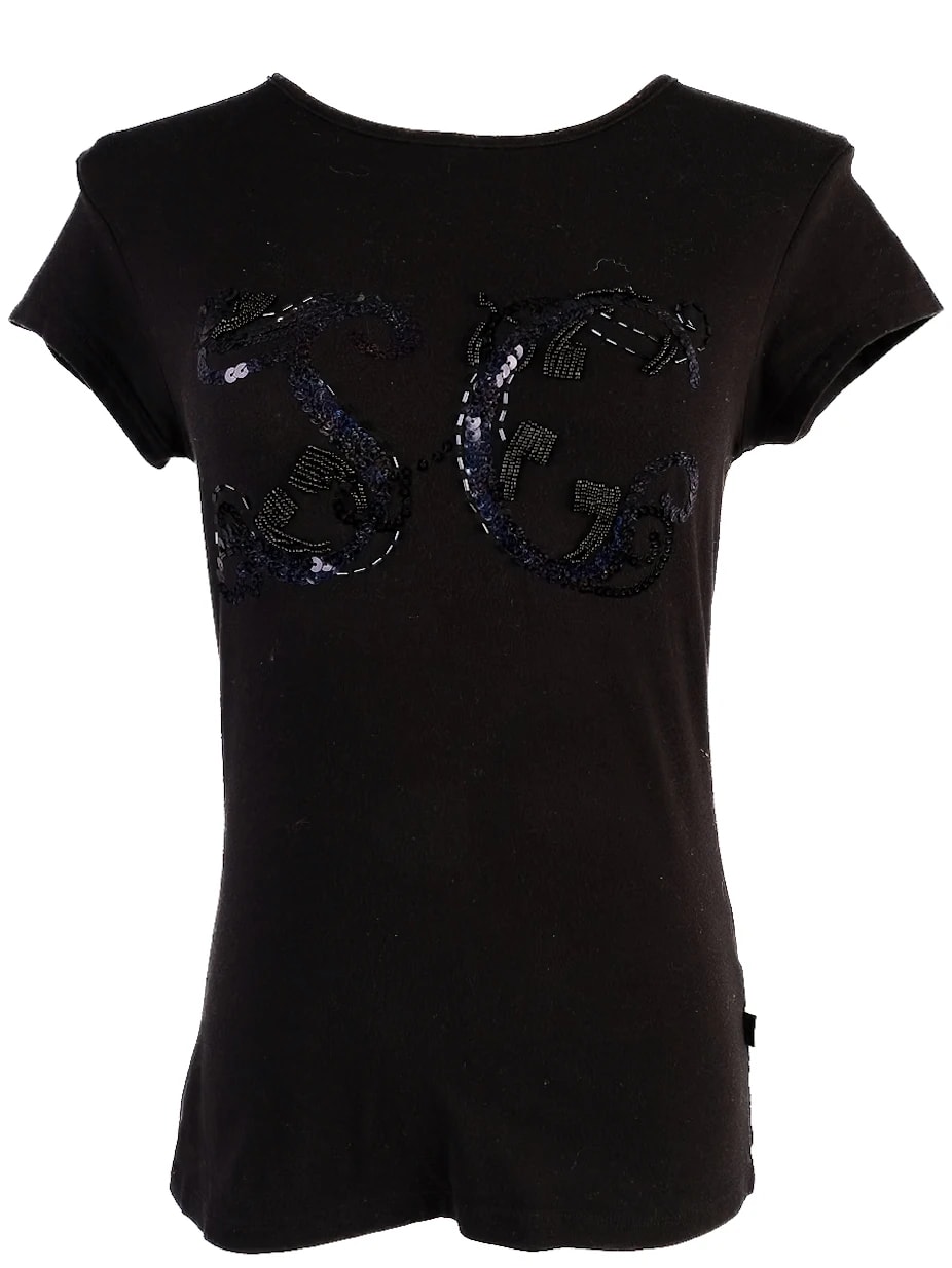 Just Cavalli Black Cotton T-Shirt — 2